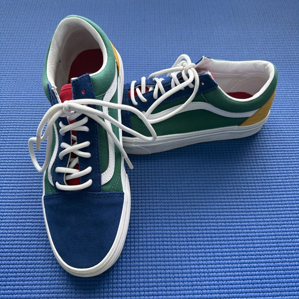 Vans Old Skool Platform Sneakers Men's 7.5/ Women's 9 Colorblock Blue Green Red